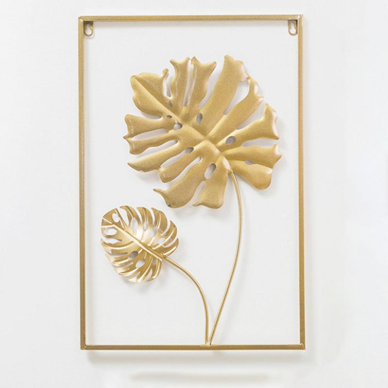 1PC Colorful Iron Leaves Modern Living Room Wall Decoration TV Sofa Background Wall Entrance Hanging