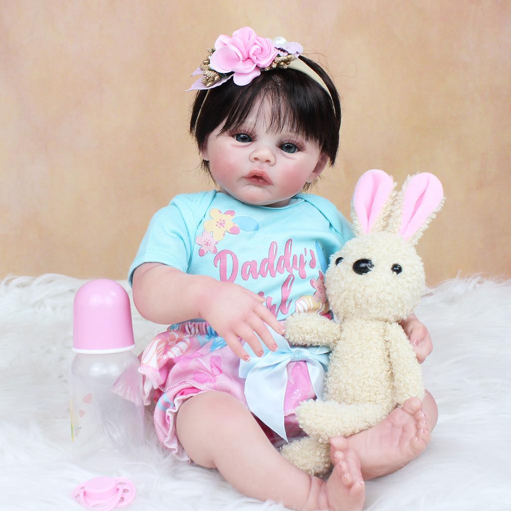 BZDOLL 48 CM 3D tón pleti Viditelné žíly Měkký silikon Reborn Hračka pro panenky pro dívku 19palcové dětské oblékání Boneca realistické