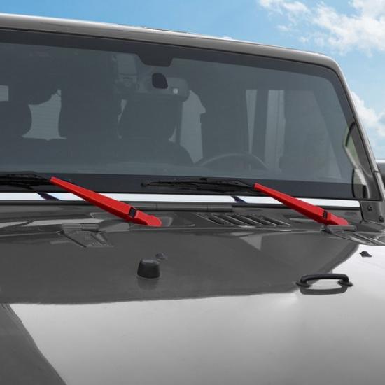 Vordere Windschutzscheibenwischerblatt-Zierabdeckung Rot für Jeep Wrangler JK 2007-17