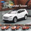 1/36 Hyundai Tucson SUV hračka model auta Welly odlitek z lehkých slitin miniaturní natahovací sběratelský dárek pro děti chlapce a dívky