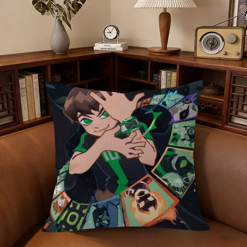 American C-Cartoon B-Ben 10 Cute Cushion Cover Inches Farmhouse Decor Home Throw Pillow Covers For Couch Decorations