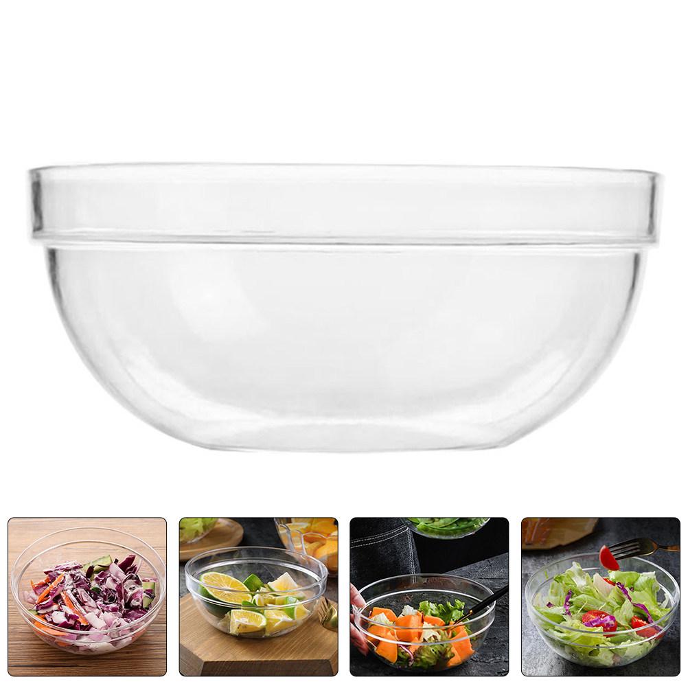 Transparente Salatschüssel PC-Material Große Kapazität Tiefe Servierschüssel für Salat Obst Dessert Nudeln Reis Joghurt Haushaltsküche