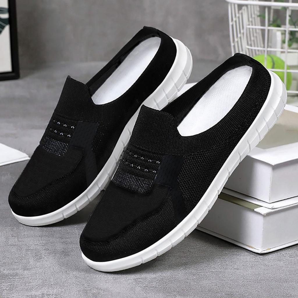 Women's shoes spring and summer new one-pedal breathable fly-woven soft sole casual half-drag