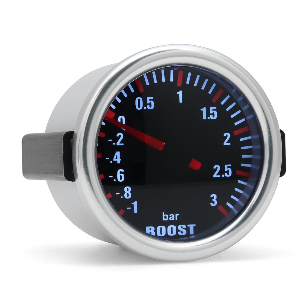 White LED Auto Car Smoke Lens Boost Turbo Meter BAR -1~3 BAR 2" 52mm Boost Gauge with Sensor for Gasoline Racing Car 12V