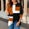 Women's Autumn and Winter 3D Printed Crew Neck Long Sleeve T-Shirt Fashion Versatile Breathable Trend Casual