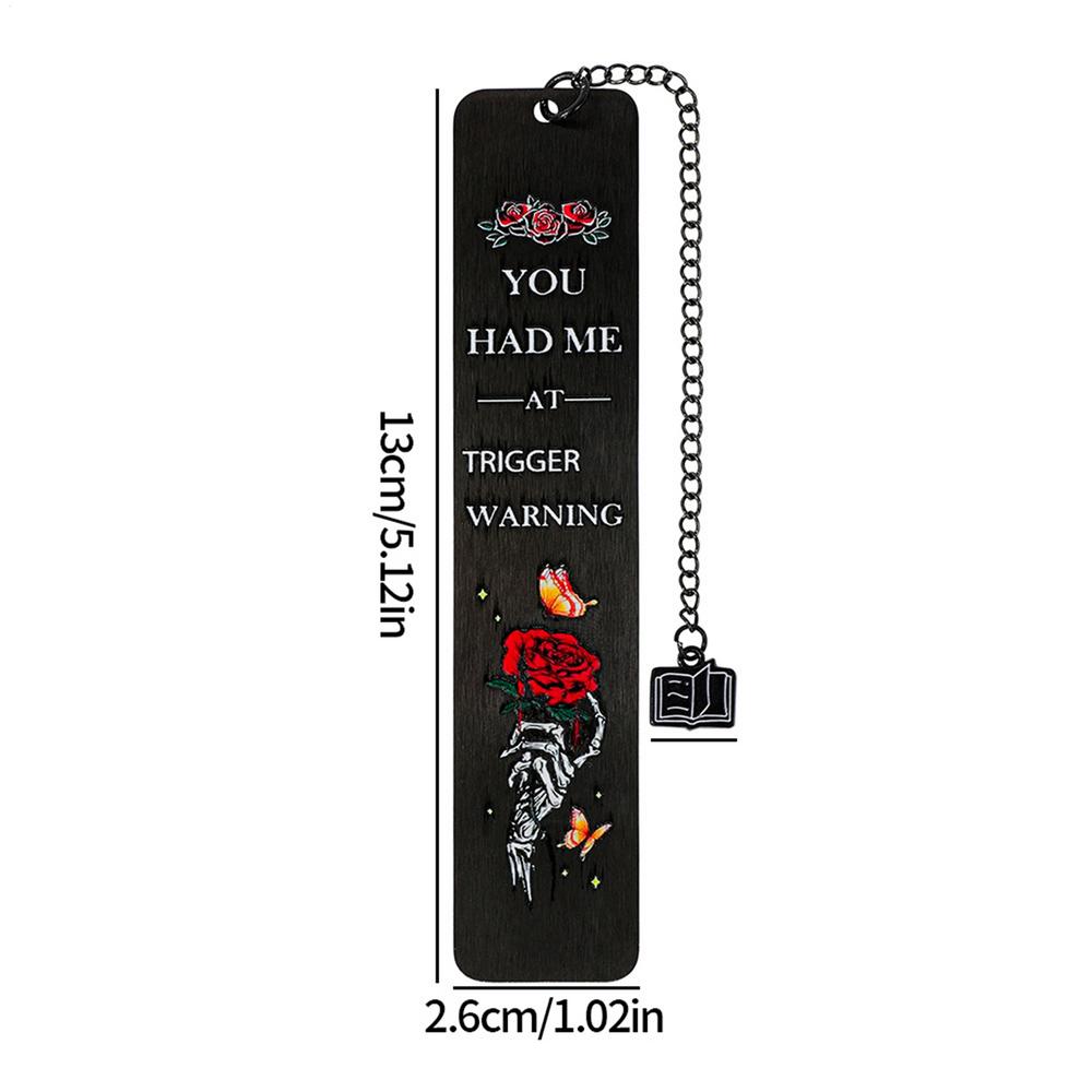 

Spicy Bookmarks Gothic Aesthetic Page Marker Holder You Had Me At Trigger Warning Bookmark for Adults Avid Readers Club Members чёрный