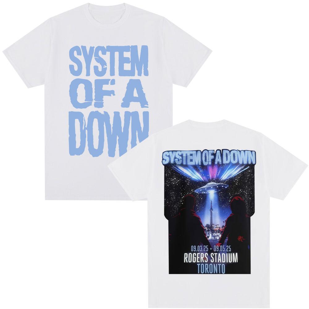Rock Band System of A Down Tour Graphic T-shirt Men's Clothing Vintage Fashion Hip Hop T Shirts Loose Cotton T-Shirts Fans Gifts
