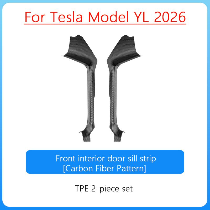 For Tesla ModelYL Launch 2026 TPE Front Rear Door Sill Guard Anti Scratch Dirt Resistant Threshold Strip Interior Protection Set
