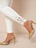 2026 Pantaloni Lunghi Eleganti da Donna con Patchwork di Pizzo Tinta Unita Aderenti per Primavera e Autunno