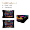 Stacked Car 3-Piece Bedding Set With Two Pillowcases, Suitable For Living Room And Bedroom (Colorful, Design, Unique Gift)