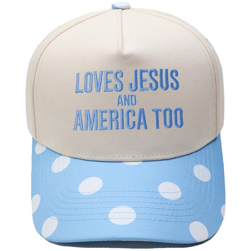 LOVES AMERICA embroidered truck driver baseball cap color matching European and American men's and women's casual sun hat