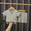 Kids Clothes Sets Outfits 2 Pcs Linen Cotton Infant Baby Boys Girls Clothing Newborn Top T-Shirt Shorts Kids Suit