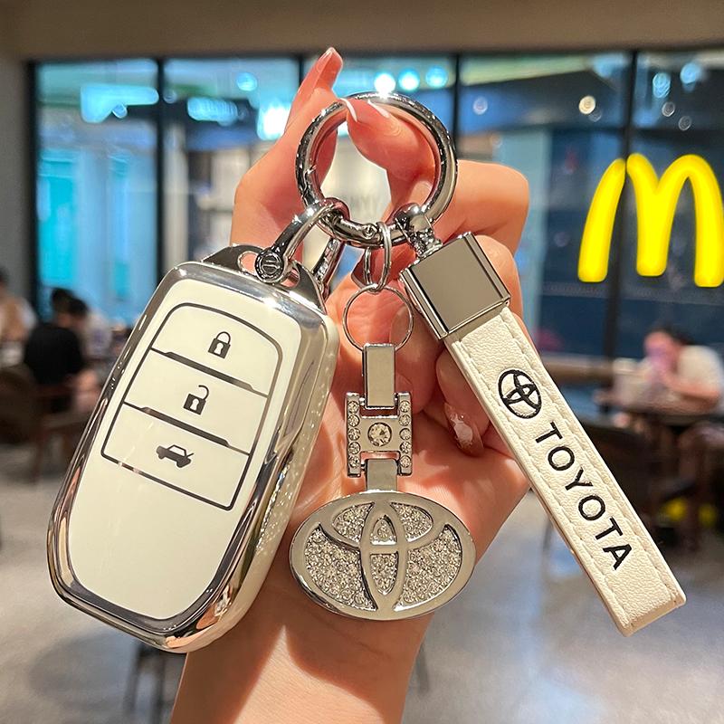 Fashion TPU Car Key Case Full Cover for Toyota CHR Hilux Fortuner Land Cruiser 200 Camry Corolla Crown RAV4 Highland Accessories