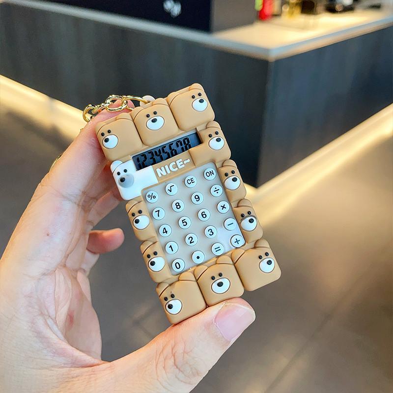 Whimsical Cartoon Keychain With Adorable Animal Designs Calculator And Maze For Perfect Gift-giving