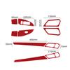 10Pcs Red Carbon Fiber Interior Door Control Cover Trim For Mercedes-Benz W203