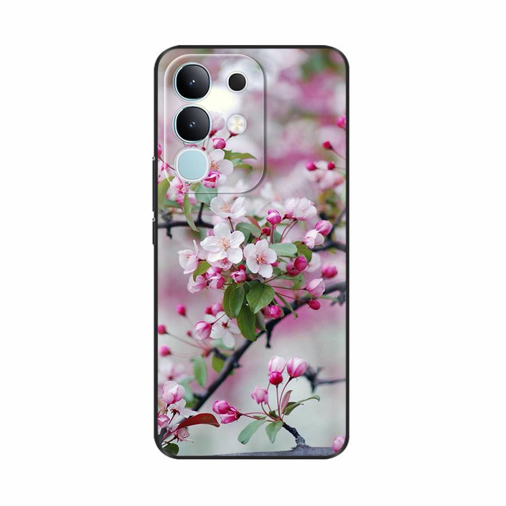 For Vivo Y29 4G Case Cover 2025 Lovely Flowers Soft Silicone Capa Phone Cases For Vivo Y29 4G Case Cartoon Shockproof Bags Coque