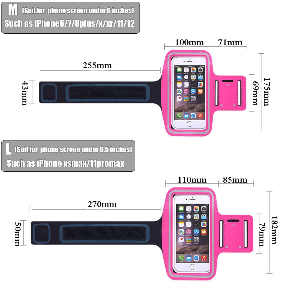 4-6.5 Inch Running Bags Men Women Armbands Touch Screen Cell Phone Arms Band Phone Case Sports Accessories Smartphone