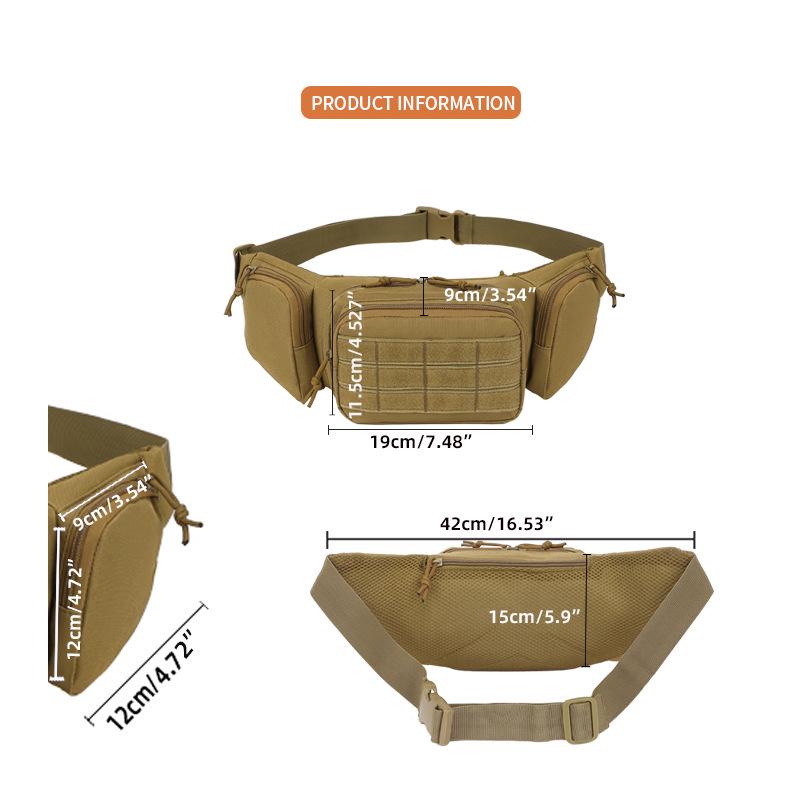 Men's Tactical Durable Outdoor Crossbody & Waist Bag with Concealed Holster - Wear-Resistant Sports Chest Bag