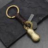 Bohemian Styles Braided Peanut Key Holder Sturdy Alloy Attachment Leather Accessory For Travel