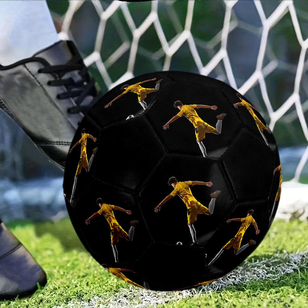 Soccer Player Action Customize Your Picture Size 5 Soccer Football Machine Sewn Indoor/Outdoor Training and Matches Perfect for Customized Gifts