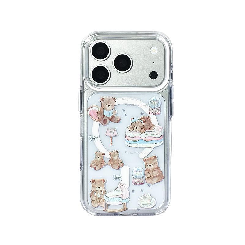 

Magnetic Sleepy Bear Case for iPhone 17 Pro Max - New Transparent Design 15 Pro