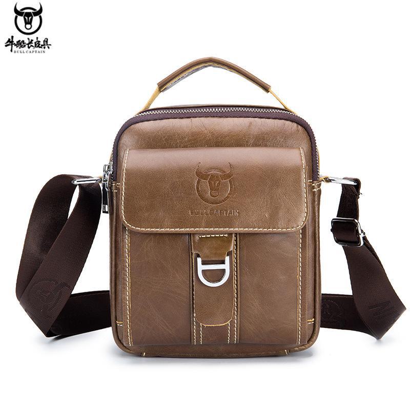 Captain Niu Men's Genuine Leather Crossbody Bag - Trendy, Casual, and Multifunctional