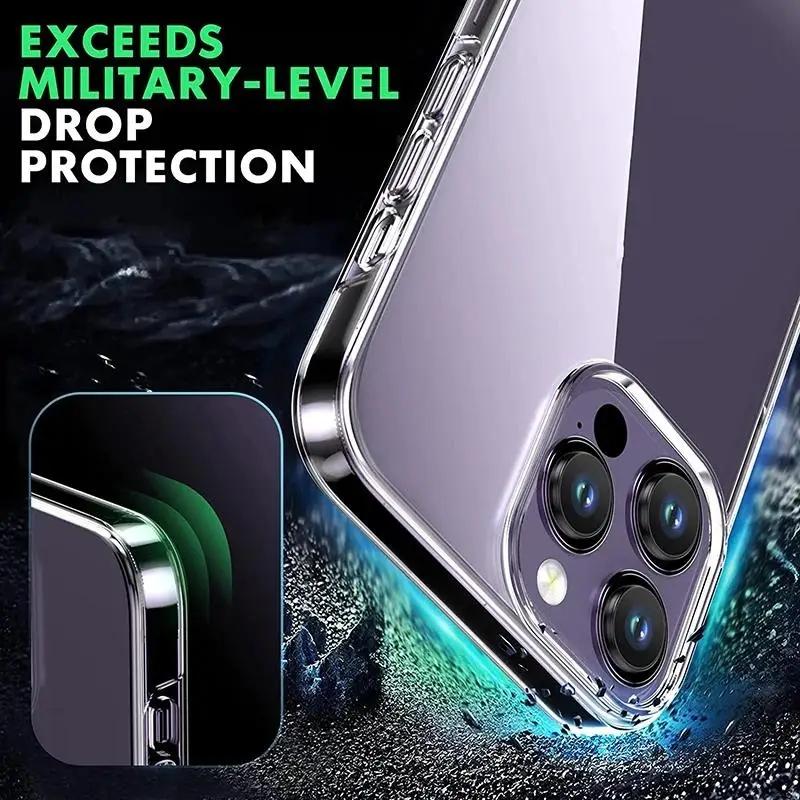 Custodia trasparente 360 doppia anteriore e posteriore per iPhone 15 14 13 12 11 Pro Max X XR XS Max 7 8 Plus Cover antiurto in silicone