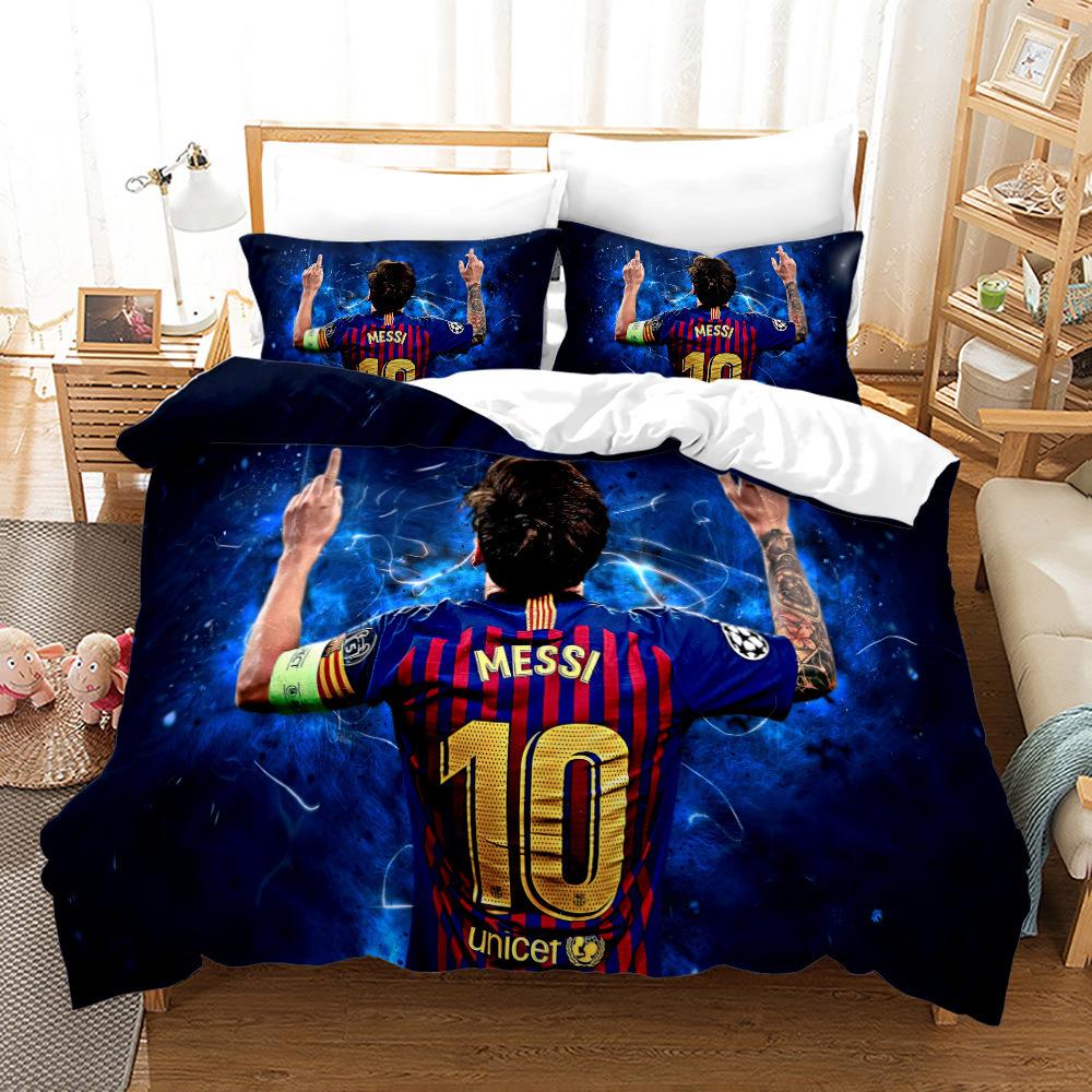 3D Three-Piece Size Football Quilt Cover Quilt Cover Home Textile