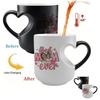 Keramisk Kaffemugg med Hjärtformat Handtag Bästa Mamma Någonsin Färgskiftande Kopp Unik Morsdagspresent till Mamma Farmor