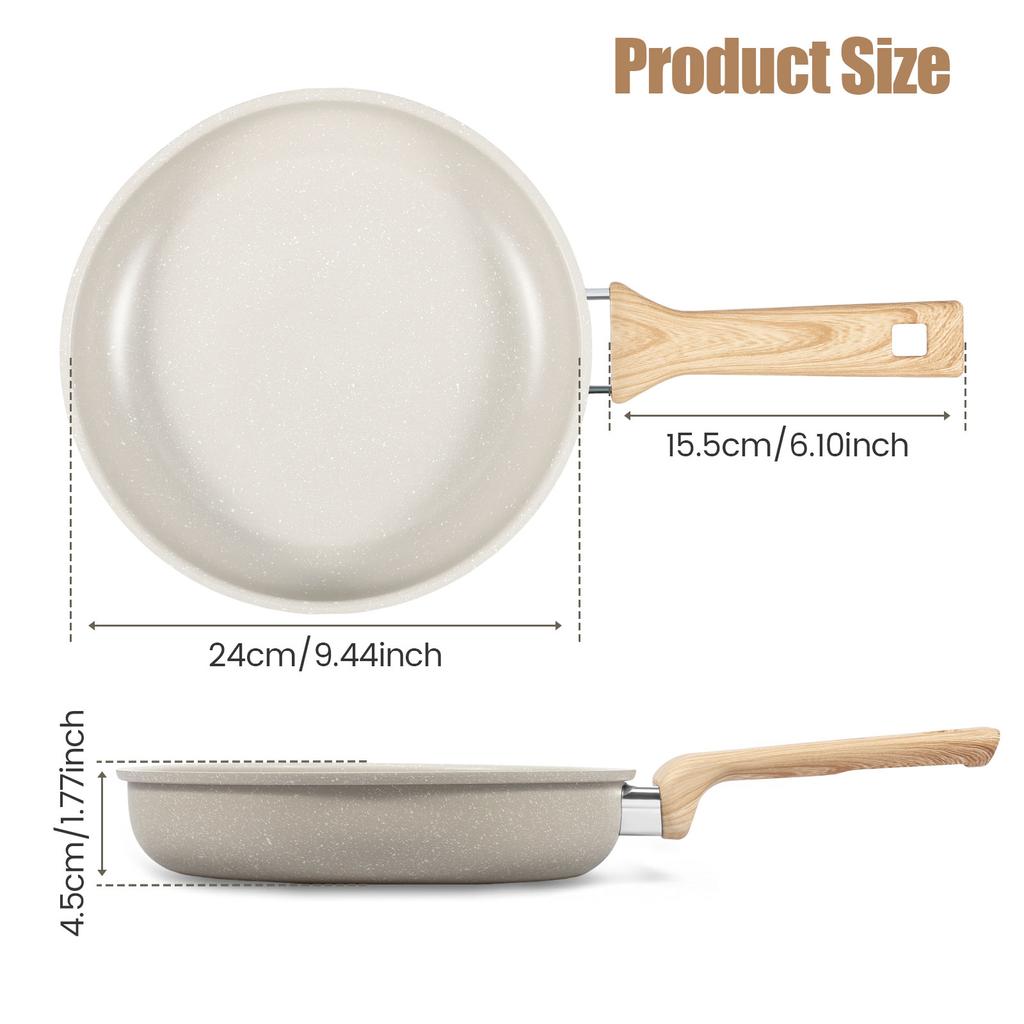 Nonstick Frying Pan Skillet Enduring Frying Pan with Heat Resistant Handle Uniform Heat Conduction Kitchen Cooking Omelette Pan