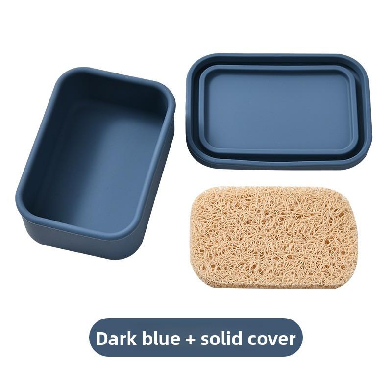 

Многофункциональная портативная мыльница для путешествий на открытом воздухе с дренажом solid cover темно-синий