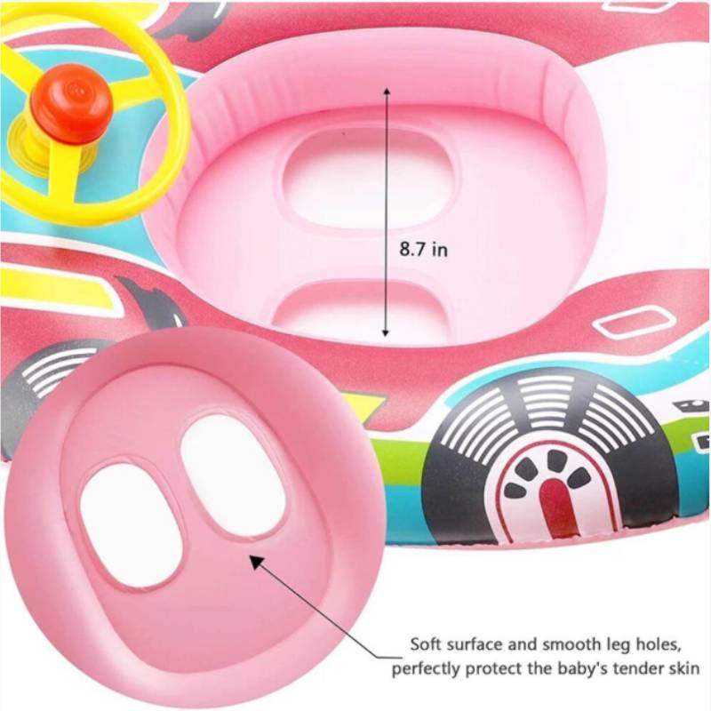 Aufblasbarer Schwimmring für Kinder mit Cartoon-Design, dickem PVC und großem Lenkrad für Wasserspiele