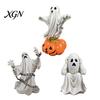 Creative Holiday Collection Figurines Halloween Ghost Figurine, Resin Miniature Chain Ghost, Face-Palm Pumpkin Craft Ornaments for Collections