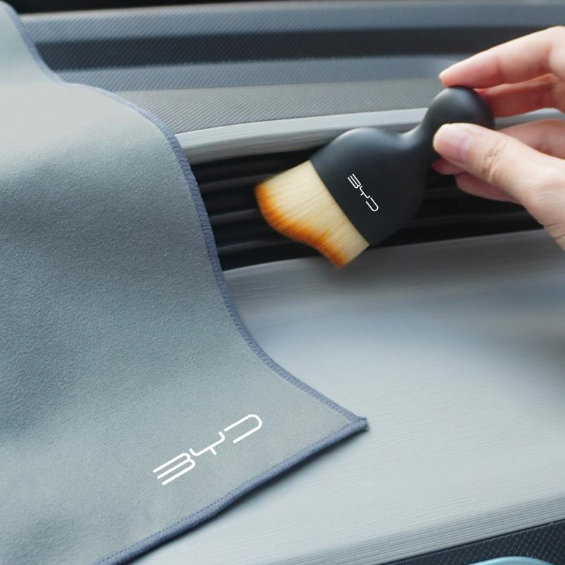 Car Cleaning Brush Tool Towel Car Emblem Dust Dry Cloth For BYD Tang Han EV Yuan Song PRO DMI Qin Dolphin Seal Seagull Accessory