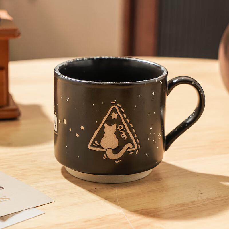Ceramic Black Cat Breakfast Mug