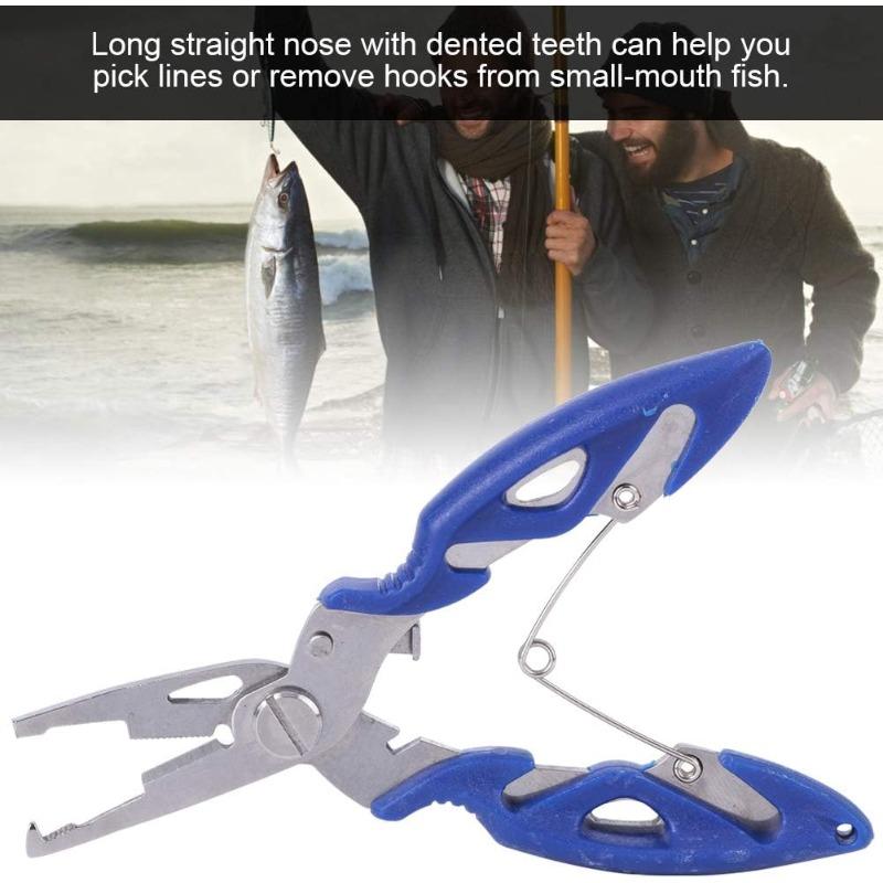 Multi-Function Fishing Plier, Carbon Steel Fishing Line Cutter Fishing Hook Remover Freshwater Saltwater Fishing Split Ring Braid Tool