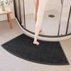 Non-Slip Corner Shower Mats,Semi-Circular Bath Mat, Curved Bath Rug, Washable Absorbent Camper Bathroom Rug, Corner Bath Mat Carpet for Circular