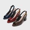 Sandales à Talons Hauts Ouvertes pour Femmes Grande Taille Mode Saison Été Automne Doublure Ultra-Fibre Caoutchouc Bouche de Poisson