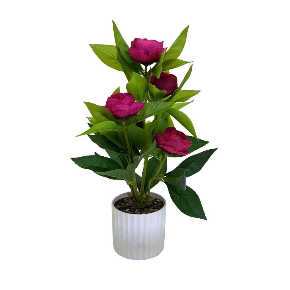 Flower Rose Artificial Flowerpot Green Plant For Wedding Party Prop Decoration