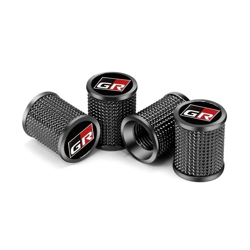 

4pcs/Set Car Aluminum Alloy Wheel Hub Valve Core Cover For Toyota GR Sport C-HR RAV4 Yaris Corolla Camry Avensis Prado Prius чёрный