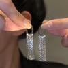 Statement Silver Long Metal Chain Bling Tassel Earrings for Women Wedding Ms Jewelry Pendant Gifts