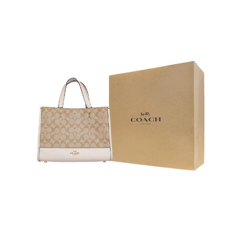 COACH Dempsey Coated Canvas With Leather Tote Bag, Shopping Bag, Shoulder Bag, Crossbody Bag, Handbag Large Women's 1955-IMDQC