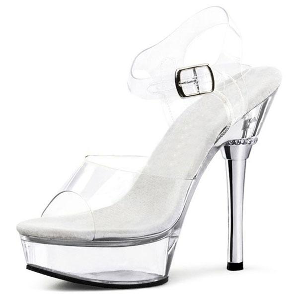 Vintage 14cm High Heels Stiletto High Heel Plateau Kristall Sandalen Foto Mode Damen Fischmaul Schuhe