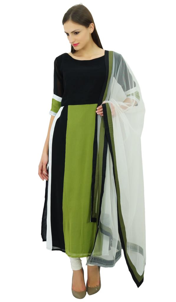 Atasi Straight Long Kurta With Dupatta Salwar Kameez Indian Ethnic Kurti