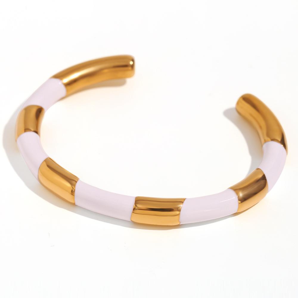 MamacitaSlay Damenschmuck Massives Segment Gebackene Farbe Armband Hochwertiges Damen Edelstahl Gebackene Farbe Armband