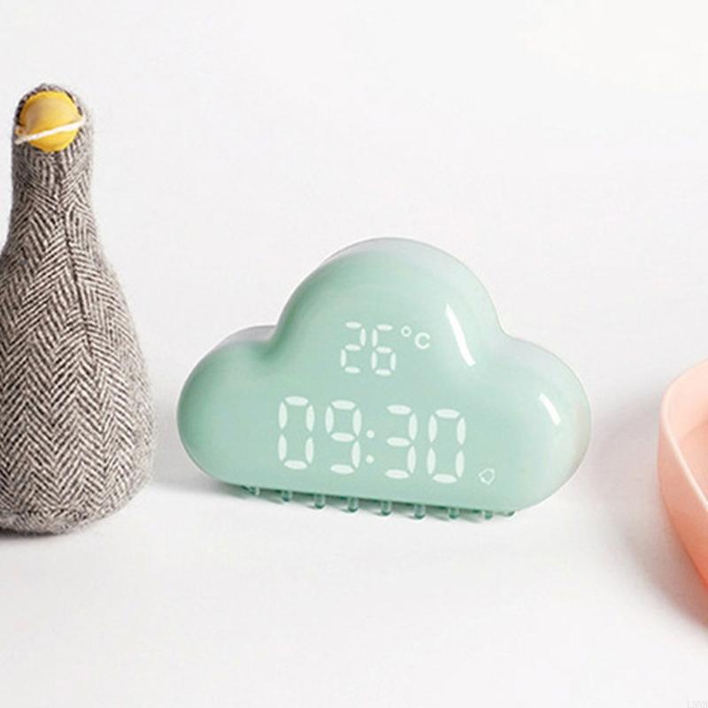 L9NB Cloud Shaped Alarm Clocks Kid Light LED Table Voice Clocks Desktop Clocks Digital Up Wake Electronic Control USB Powered