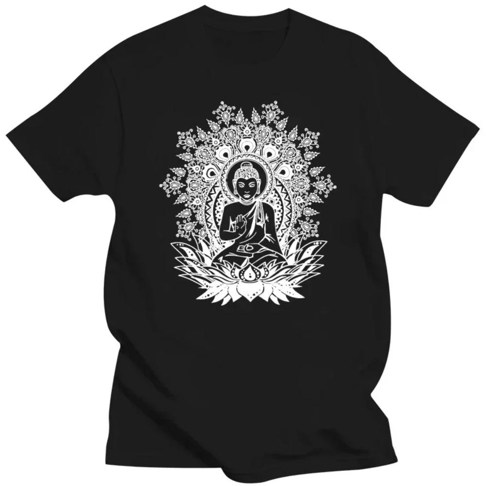 Mens Black Om Aum Yoga Buddha Chakra Meditation India Hobo Boho Peace T-shirt Summer Men'S fashion Tee,Comfortable t shirt