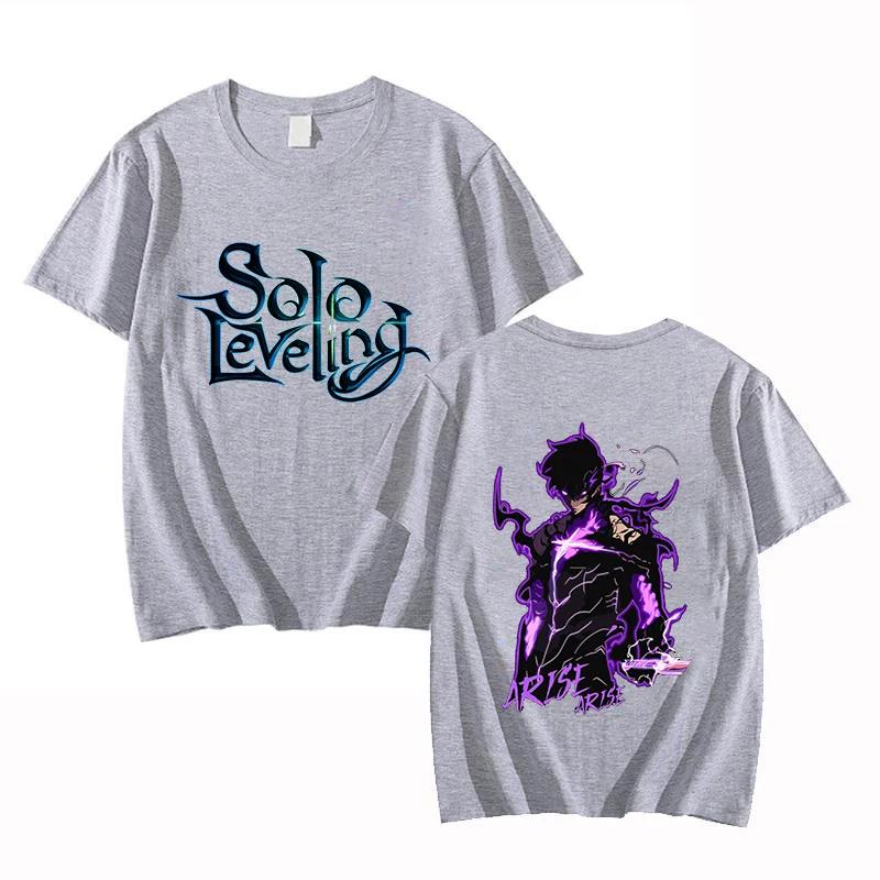 New Anime Solo Leveling T Shirt Unisex Short Sleeve O Neck Summer Casual Funny Sung Jin Woo Printing T-shirt Top Tee