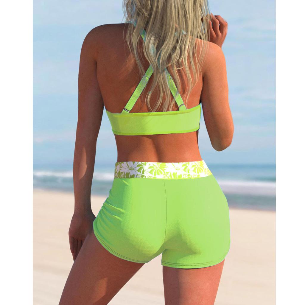 Damski Seksowny Strój Kąpielowy Bikini w Stylu Vintage Nowy Wzór Nadruk Kostium Kąpielowy Letni Kostium Kąpielowy Zestaw Dwuczęściowy Odzież Plażowa Damski Strój Kąpielowy