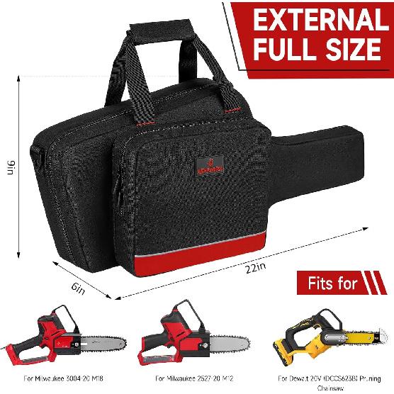 Mini-Kettensägenkoffer Kompatibel mit Milwaukee Elektrowerkzeug M18/ M12/CRDLSS 12V Fuel Hatchet 6Zoll 8Zoll Astschere, Wasserdichter Kettensägen-Aufbewahrungsbeutel Passend für